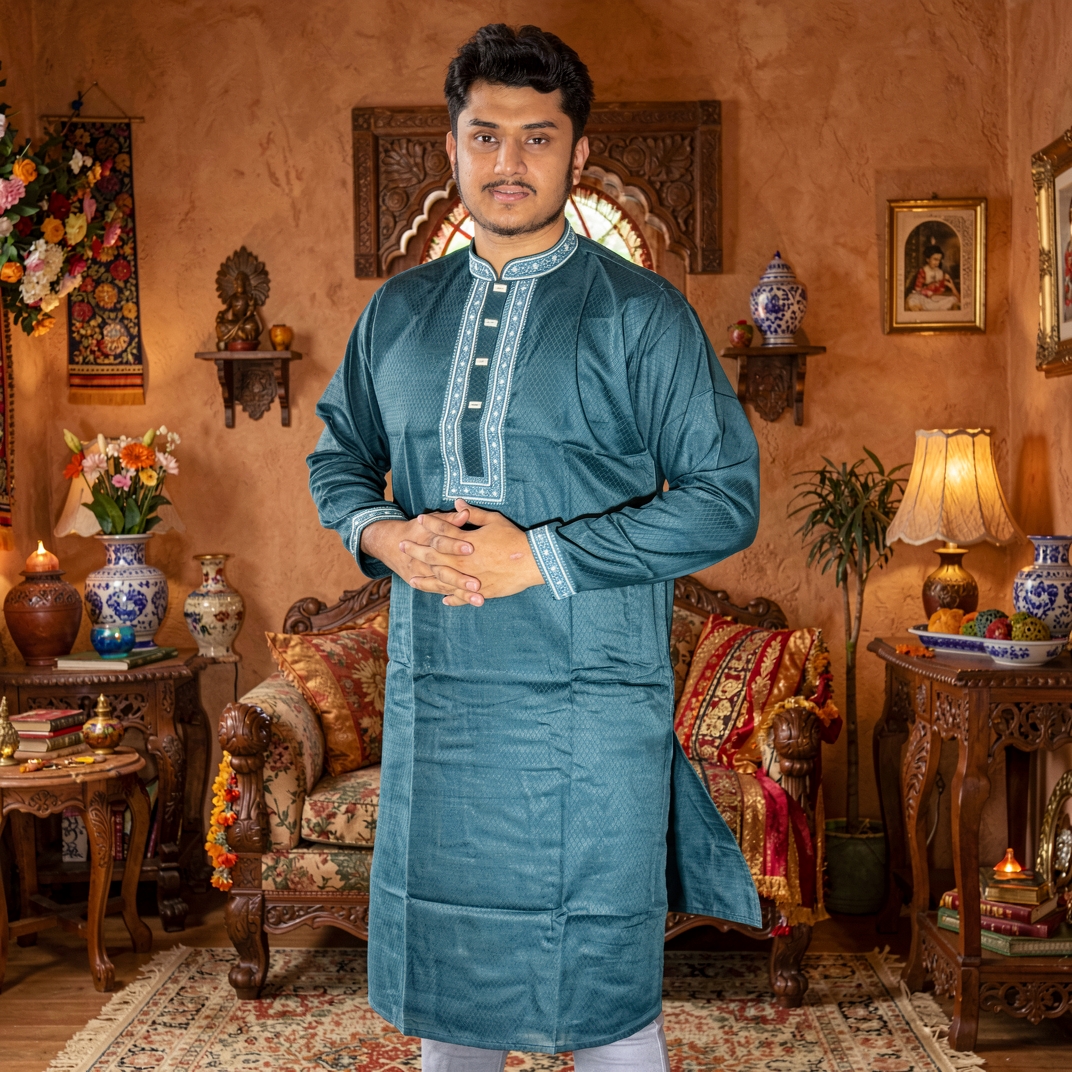 Premium Quality Ambroydary Cotton Biscos Panjabi P113